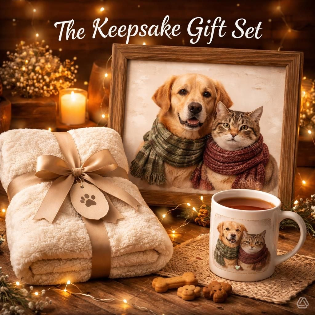 The Keepsake Gift Set — Portrait, Blanket &amp; Mug