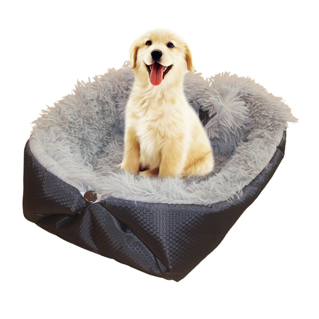 Dual-Purpose Pet Car Cushion & Nest — Black