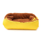 NNEAGS Yellow Dual-purpose Cushion Nest Cat Dog Bed Warm Plush Kennel Mat Pet Home Travel Essentials-1