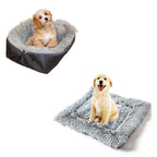 Dual-Purpose Pet Car Cushion & Nest — Black