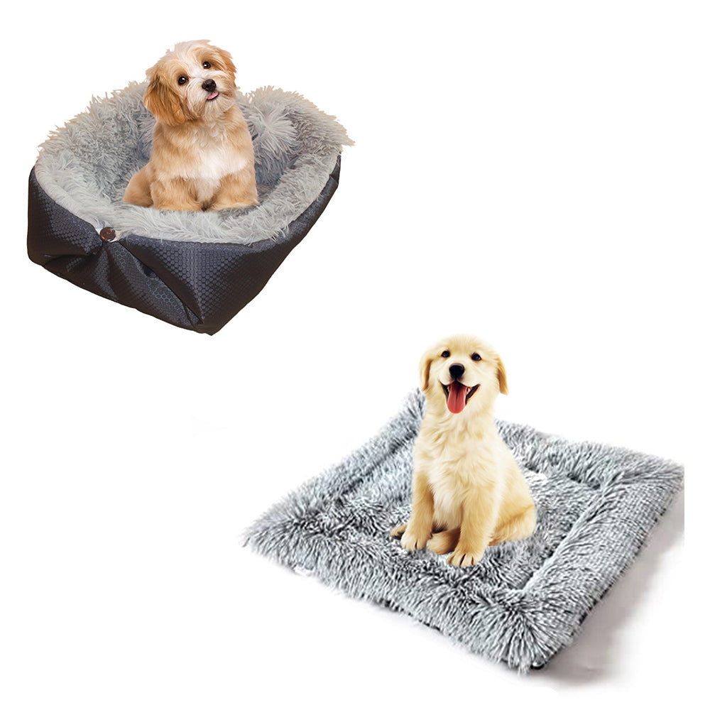 Dual-Purpose Pet Car Cushion & Nest — Black