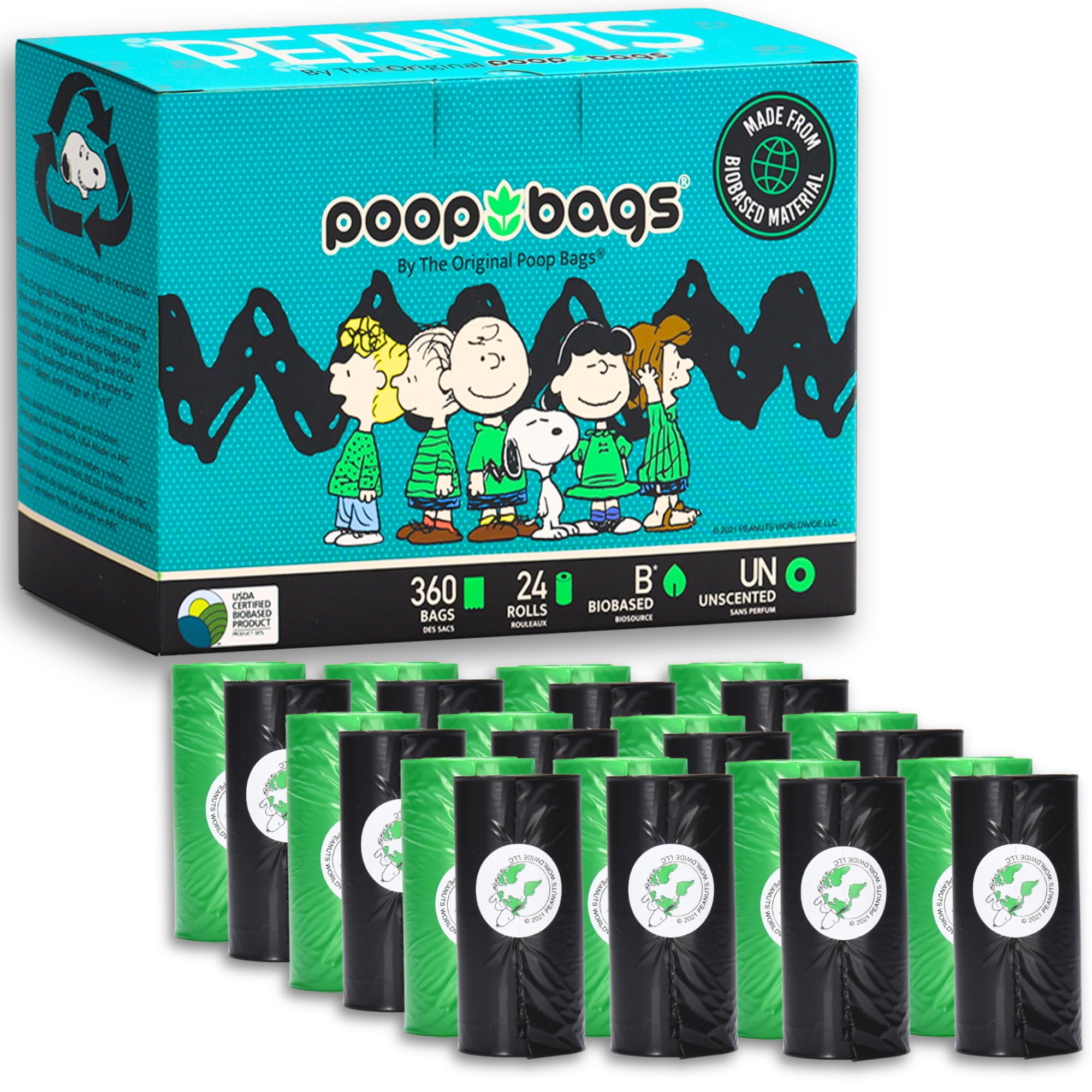 Peanuts Eco Pals Nachhaltige Kottüten — 360 Rollen