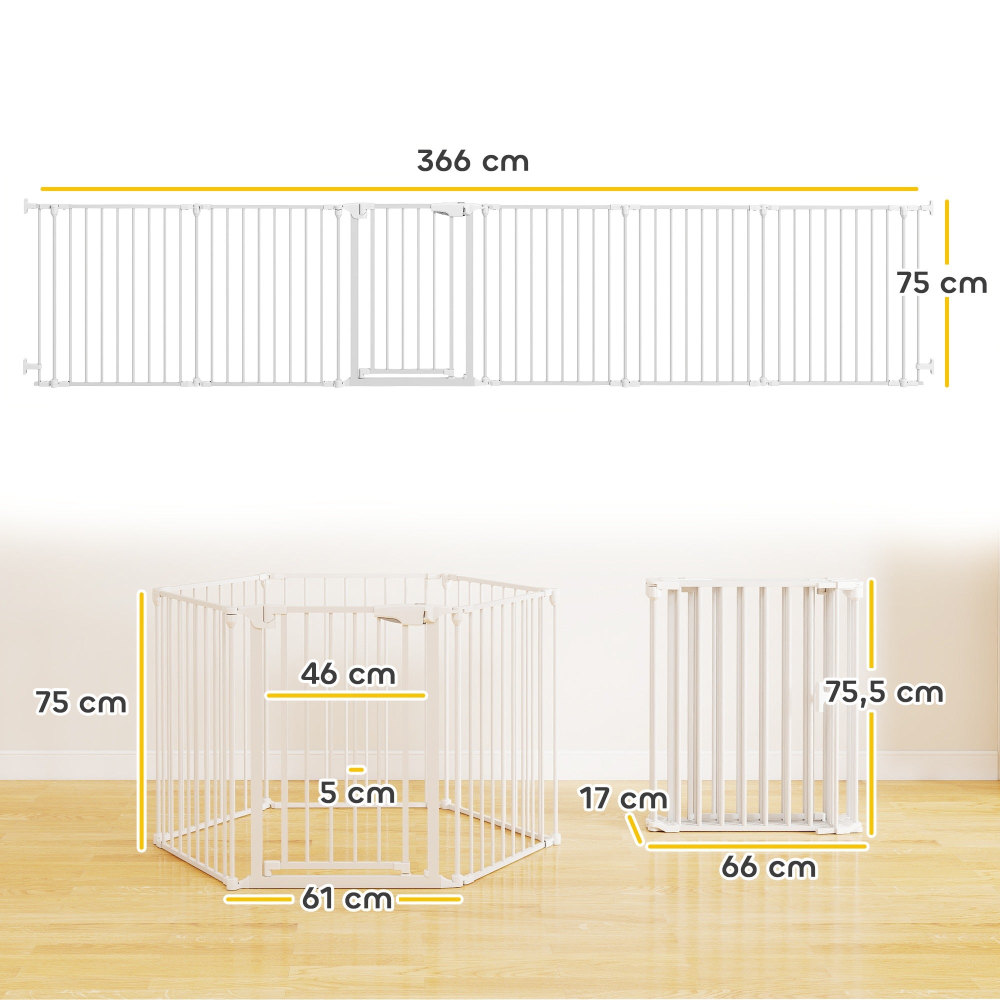 Compact 6-Panel Pet Fence with Door