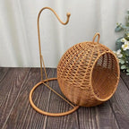 Hanging Rattan-Style Cat Nest