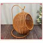 Hanging Rattan-Style Cat Nest