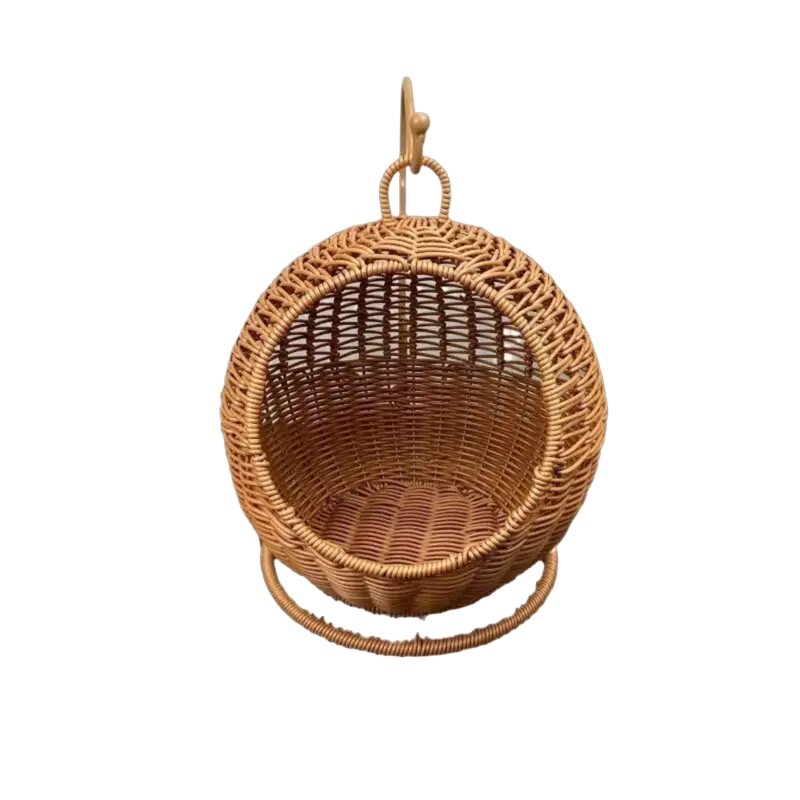 Hanging Rattan-Style Cat Nest