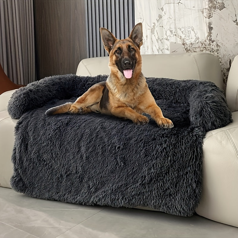 Pet Plush Sofa Bed with Neck Cushion
