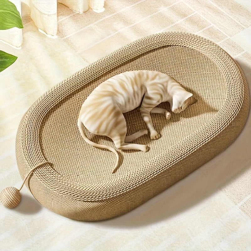 Ivory Cat Scratching Board and Bed Combo