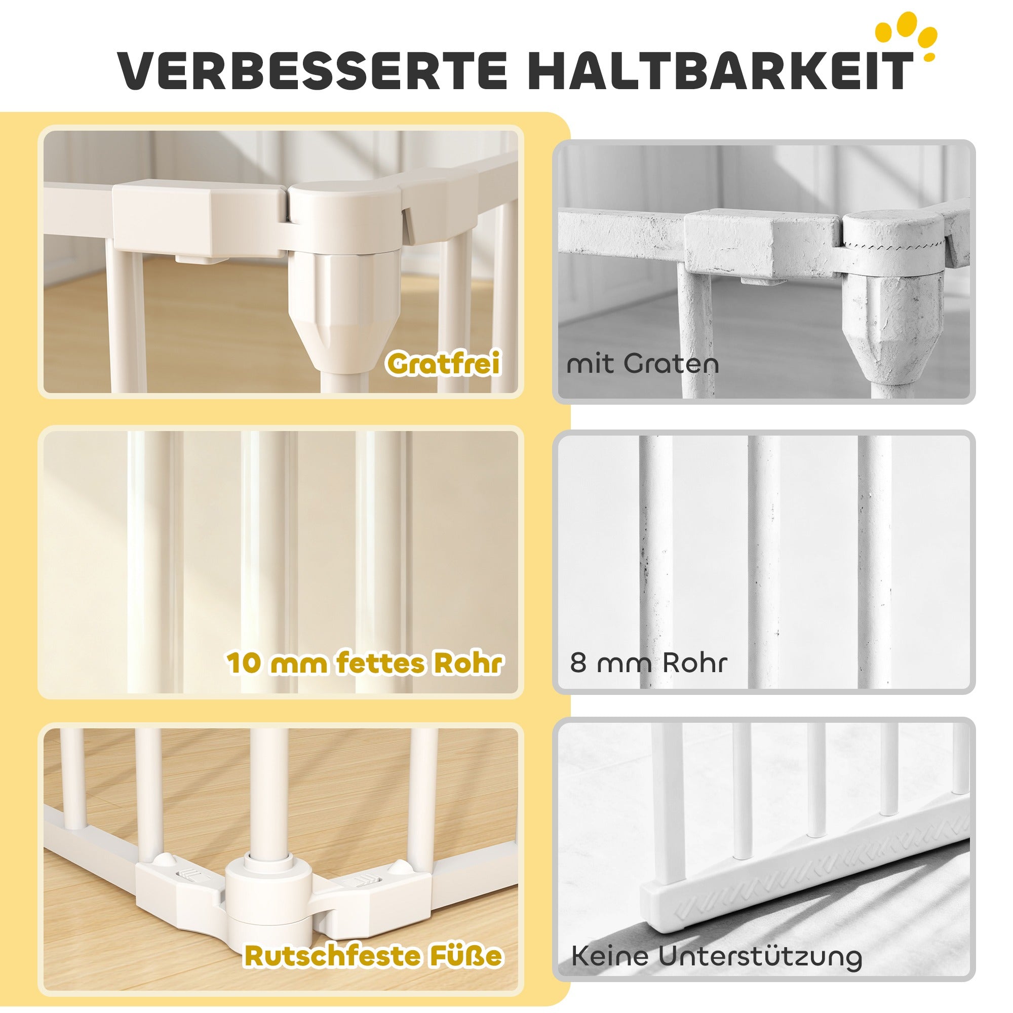 Compact 6-Panel Pet Fence with Door