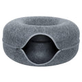 Felt Cat Tunnel Bed Round Donut Cave Nest for Kittens and Small Pets 60x30cm