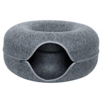 Felt Cat Tunnel Bed Round Donut Cave Nest for Kittens and Small Pets 60x30cm