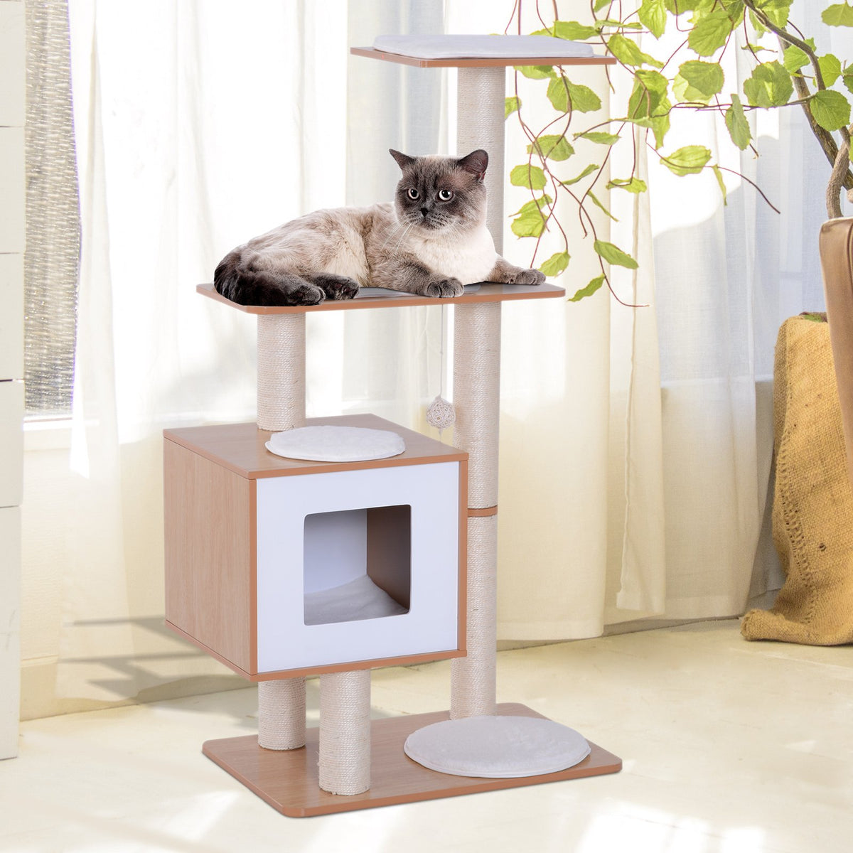 Premium wood cat tree