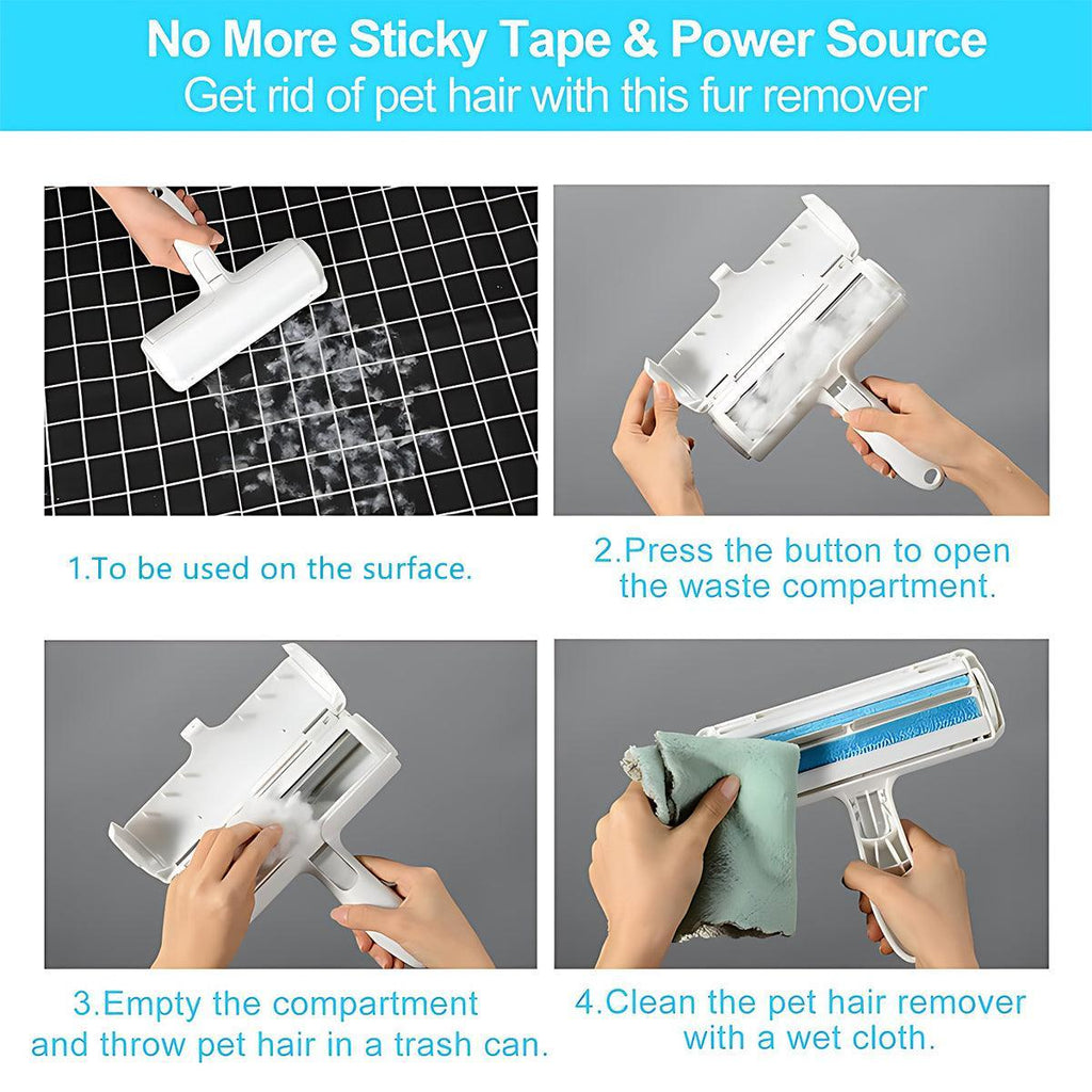 Pet Hair Remover Brush Dog Cat Fur Cleaning Roller Reusable Self Cleaning Tool-4