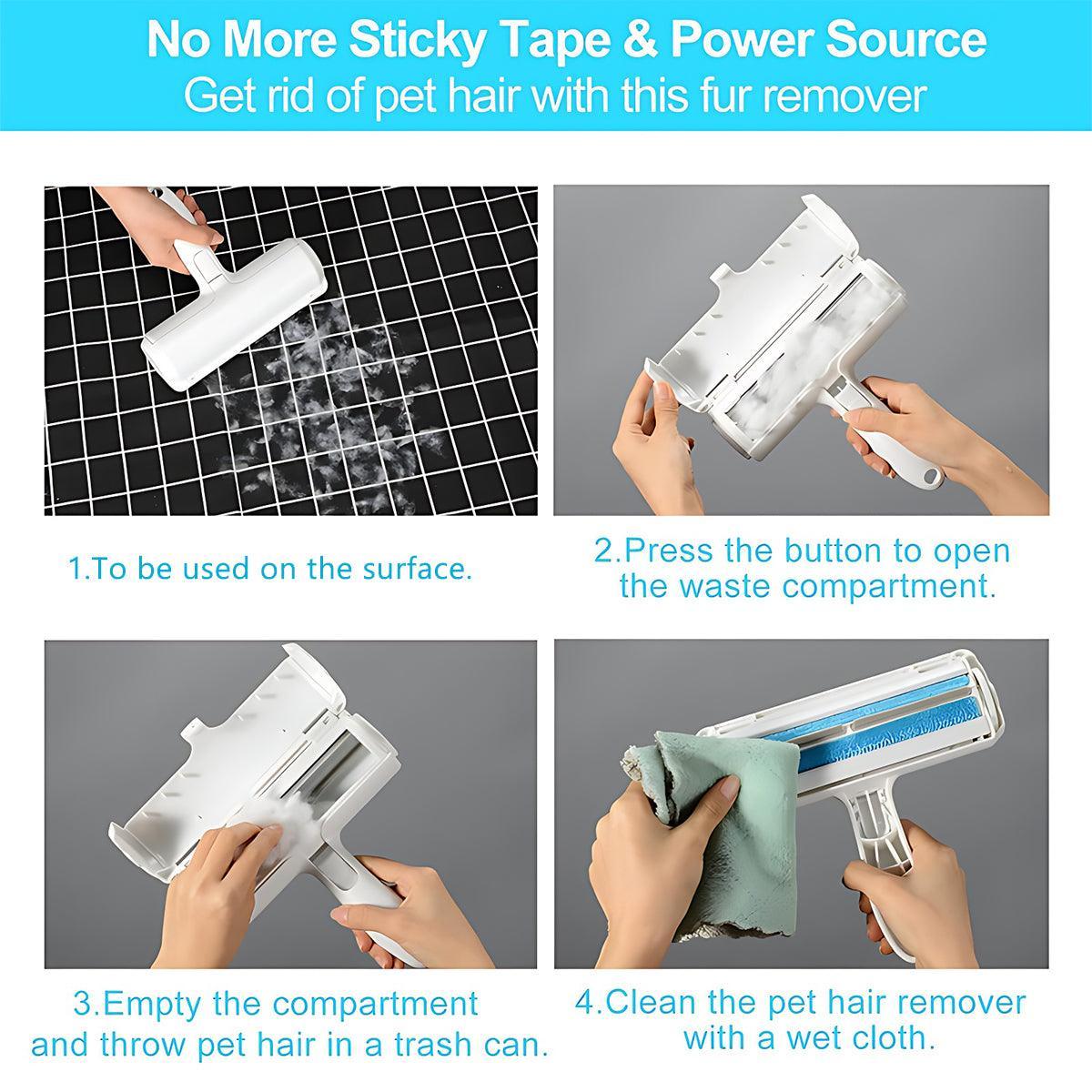 Pet Hair Remover Brush Dog Cat Fur Cleaning Roller Reusable Self Cleaning Tool-4