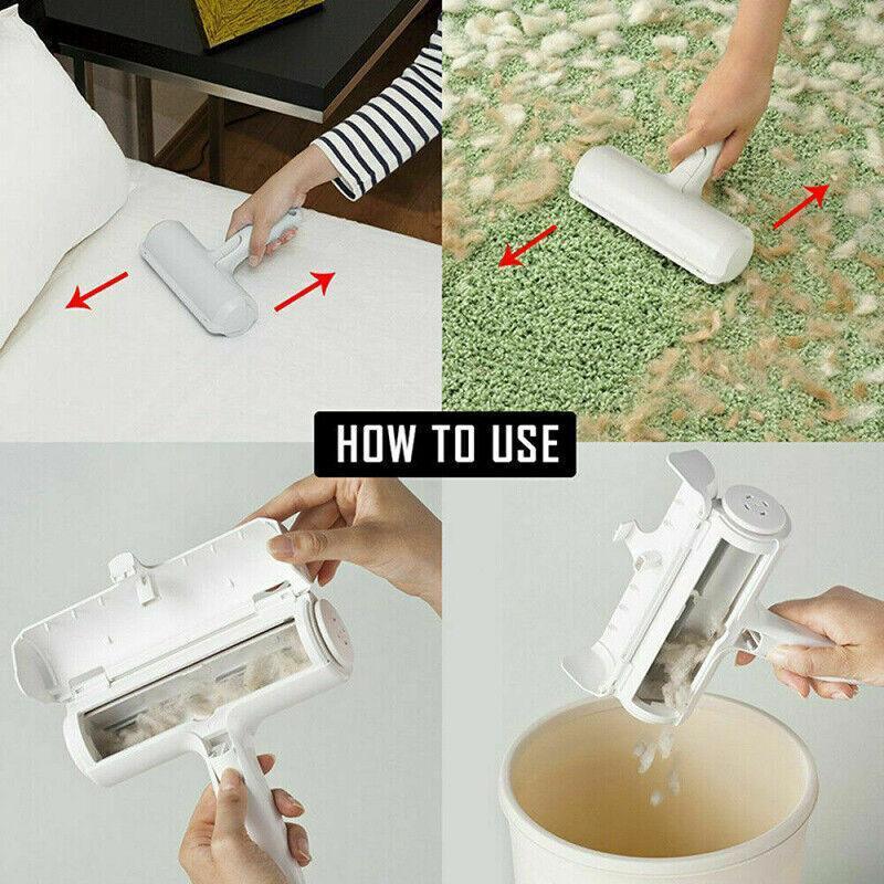 Pet Hair Remover Brush Dog Cat Fur Cleaning Roller Reusable Self Cleaning Tool-3