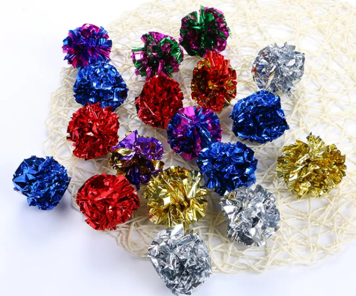 Colourful Crinkle Paper Ball Cat Toys