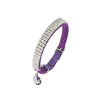 Suede Adjustable Pet Collar with Rhinestone for Cat Puppy 5 Colours Quick Release