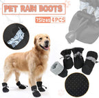 Set Anti Slip Waterproof Protective Dog Shoes Rain Boots Pet Socks Booties 4Pcs