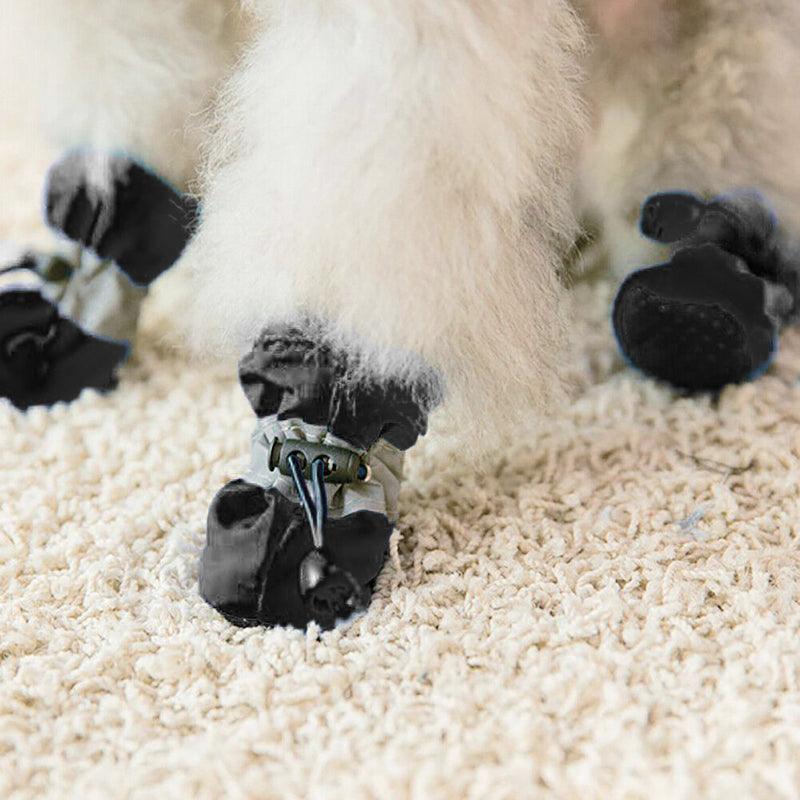 Set Anti Slip Waterproof Protective Dog Shoes Rain Boots Pet Socks Booties 4Pcs