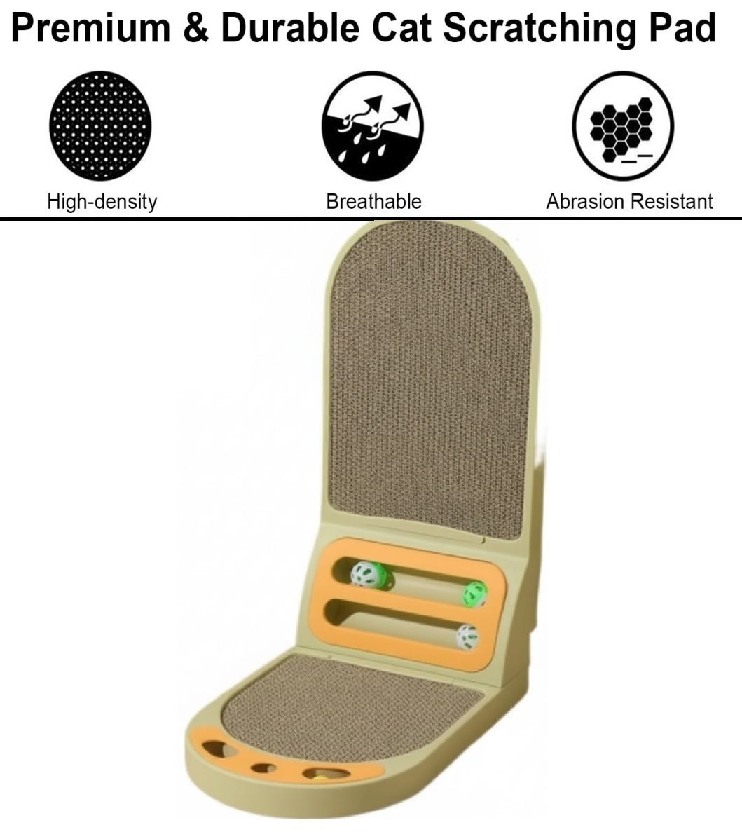 Vertical Cat Scratching Board with Built-In Ball Toy