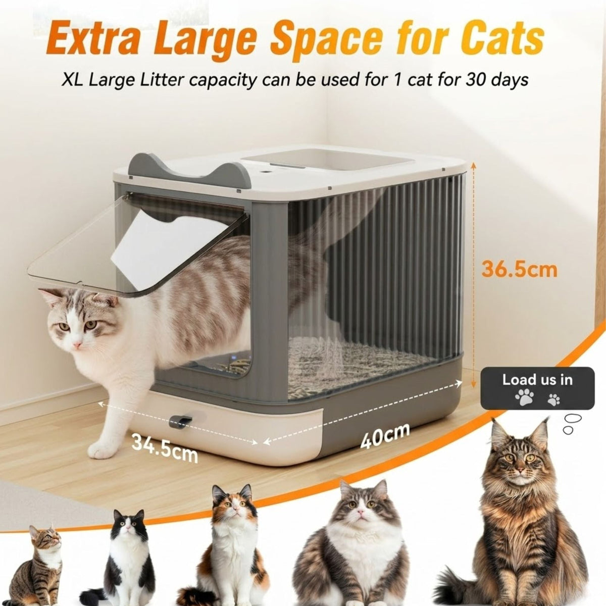 Enclosed Cat Litter Box with Drawer Tray for Easy Cleaning