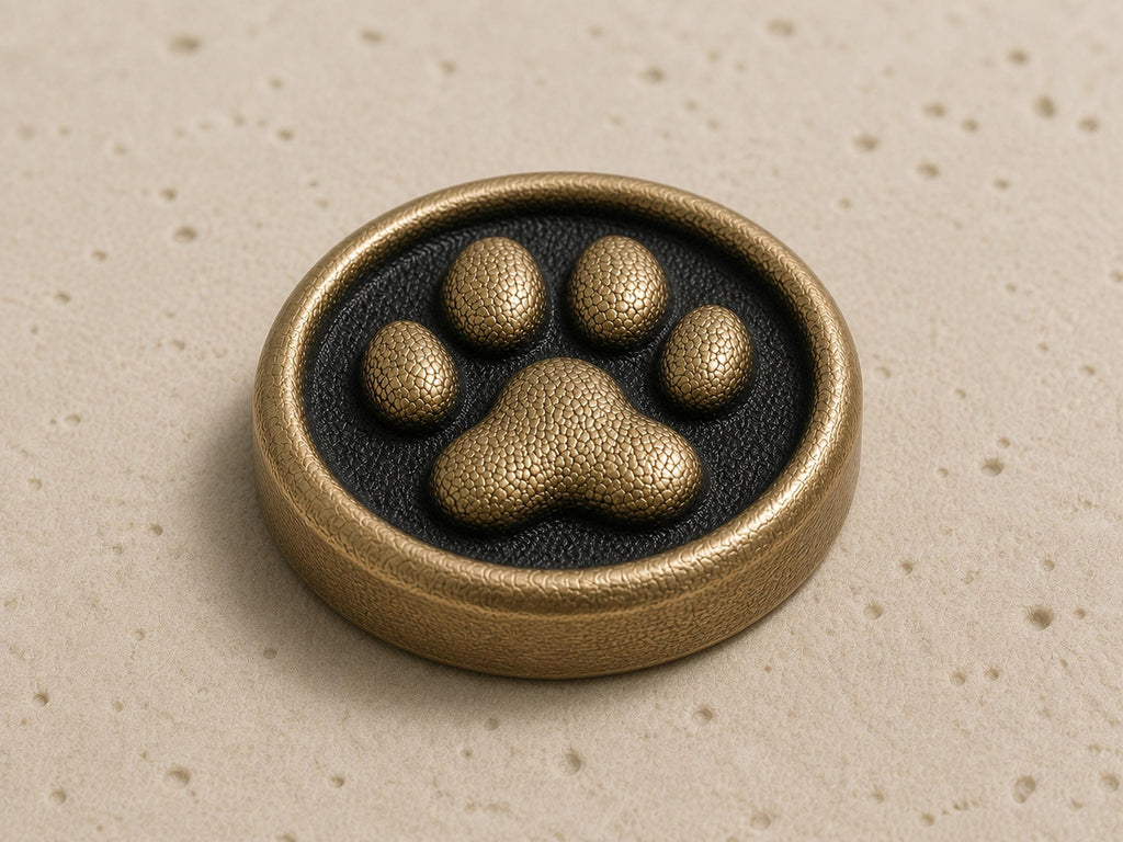 Cat Paw Print Keepsake – Antique Brass Disc