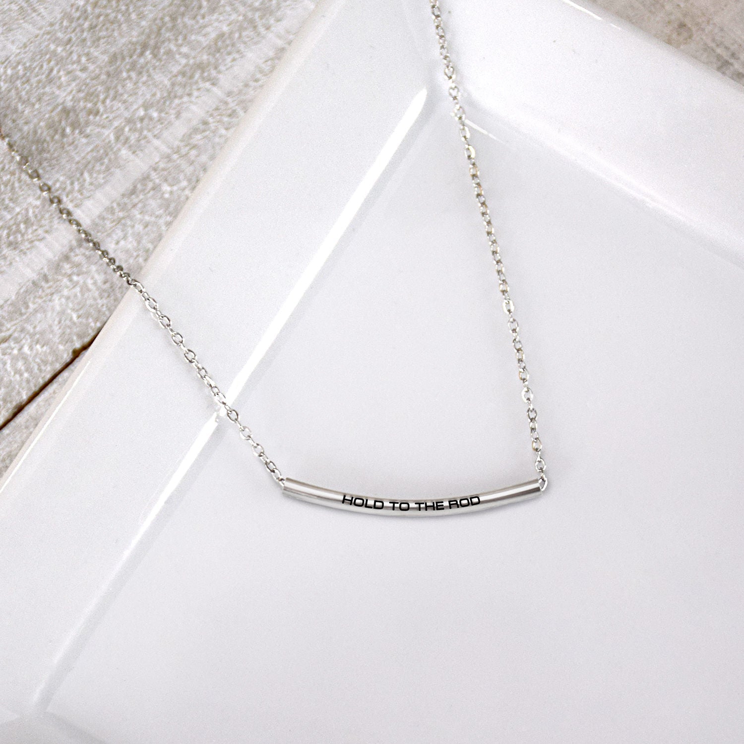 Hold to the Rod Dainty Silver Bar Necklace-1