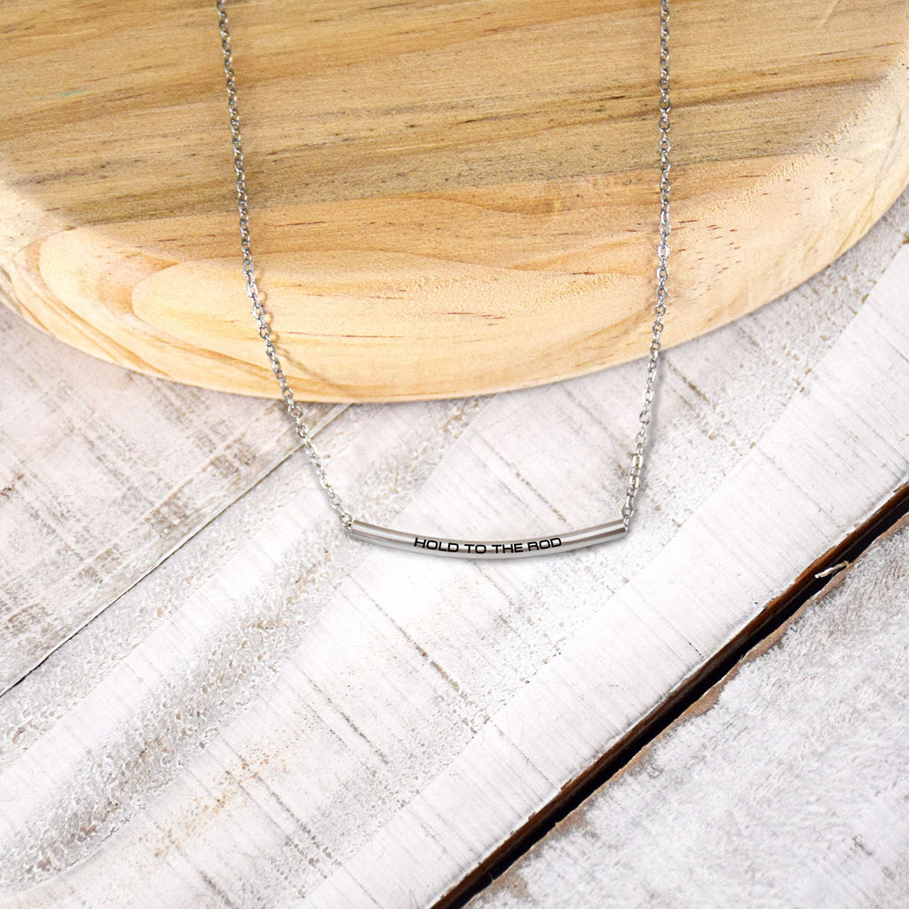 Hold to the Rod Dainty Silver Bar Necklace-3