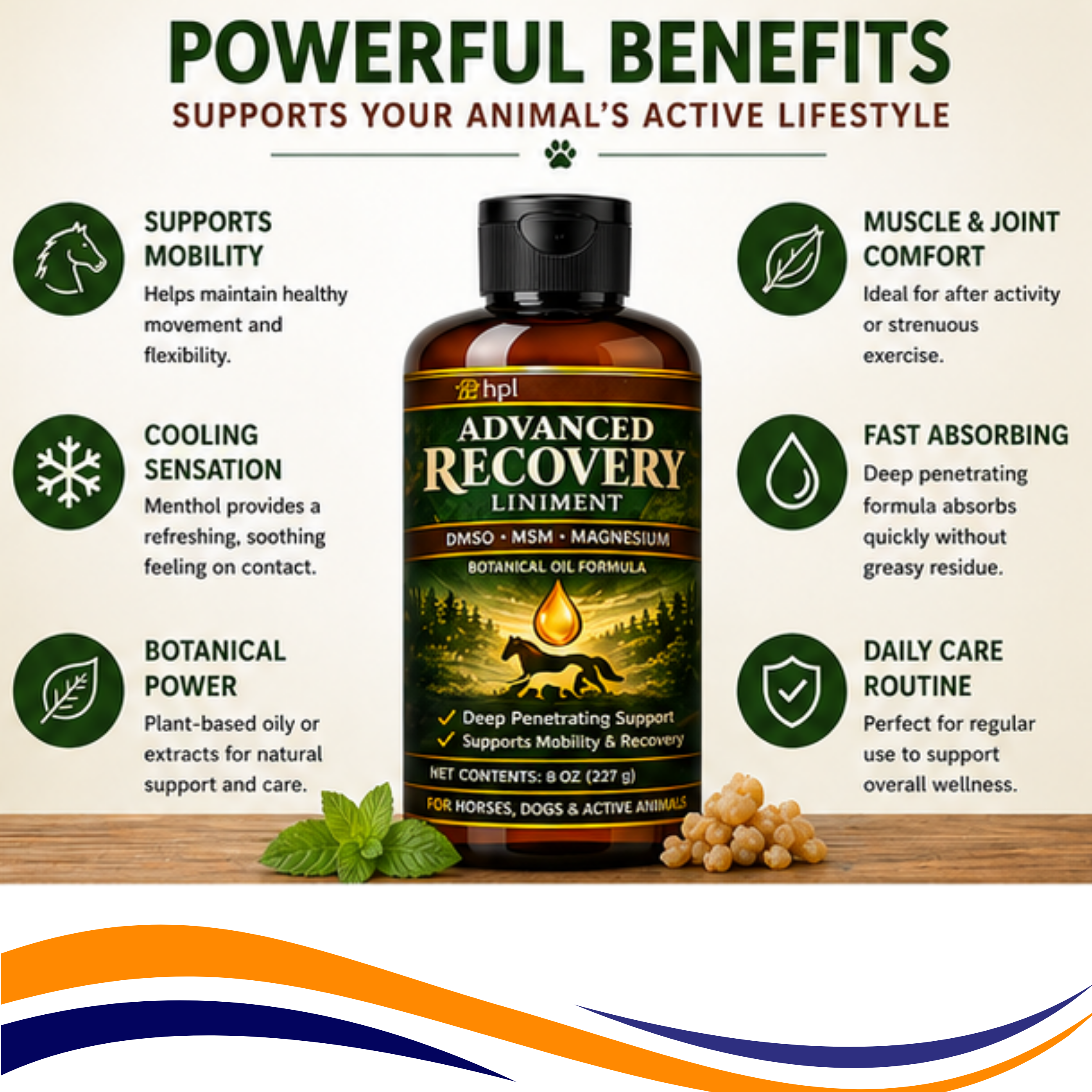 Advanced Recovery Liniment for Horses, Dogs & Active Animals | Veterinary Liniment Gel | DMSO, MSM, Magnesium & Castor Oil Liniment for Joint & Muscle Pain-3
