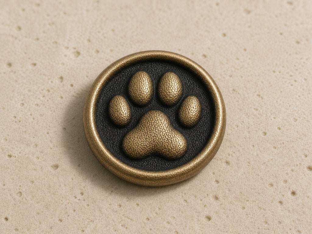 Cat Paw Print Keepsake – Antique Brass Disc
