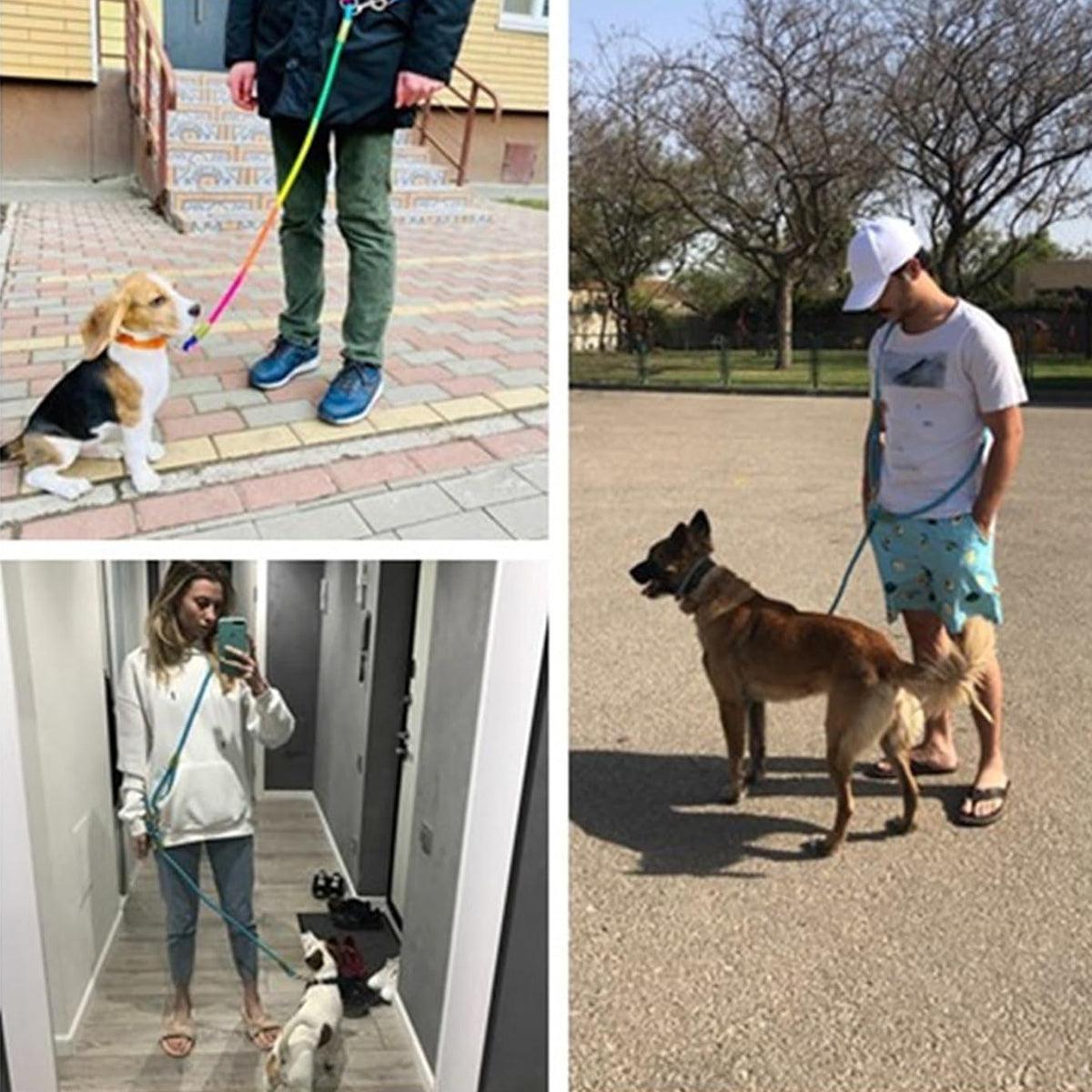 Adjustable Diagonal Dog Walking Leash Hands Free Crossbody Pet Lead Dogs