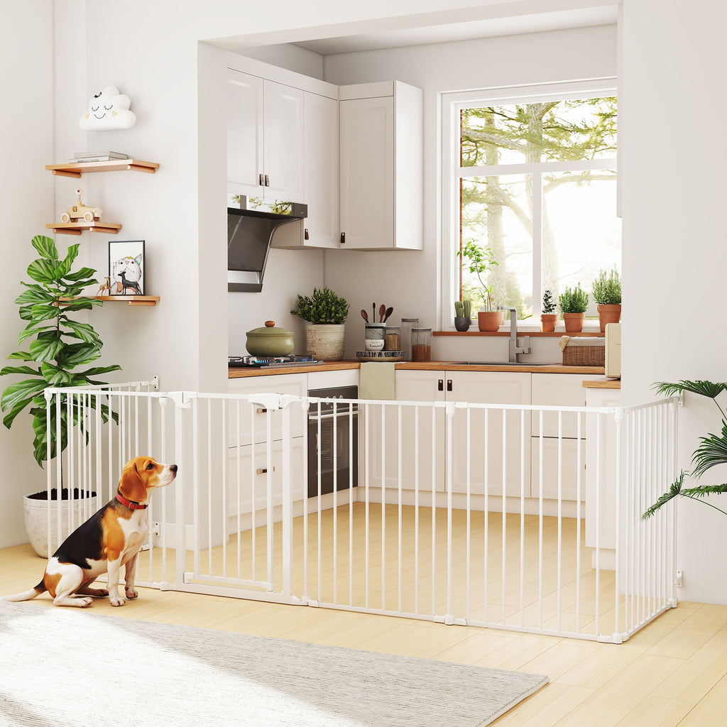 Compact 6-Panel Pet Fence with Door
