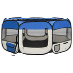 NNEVL Foldable Dog Playpen with Carrying Bag Blue 145x145x61 cm
