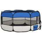 NNEVL Foldable Dog Playpen with Carrying Bag Blue 145x145x61 cm