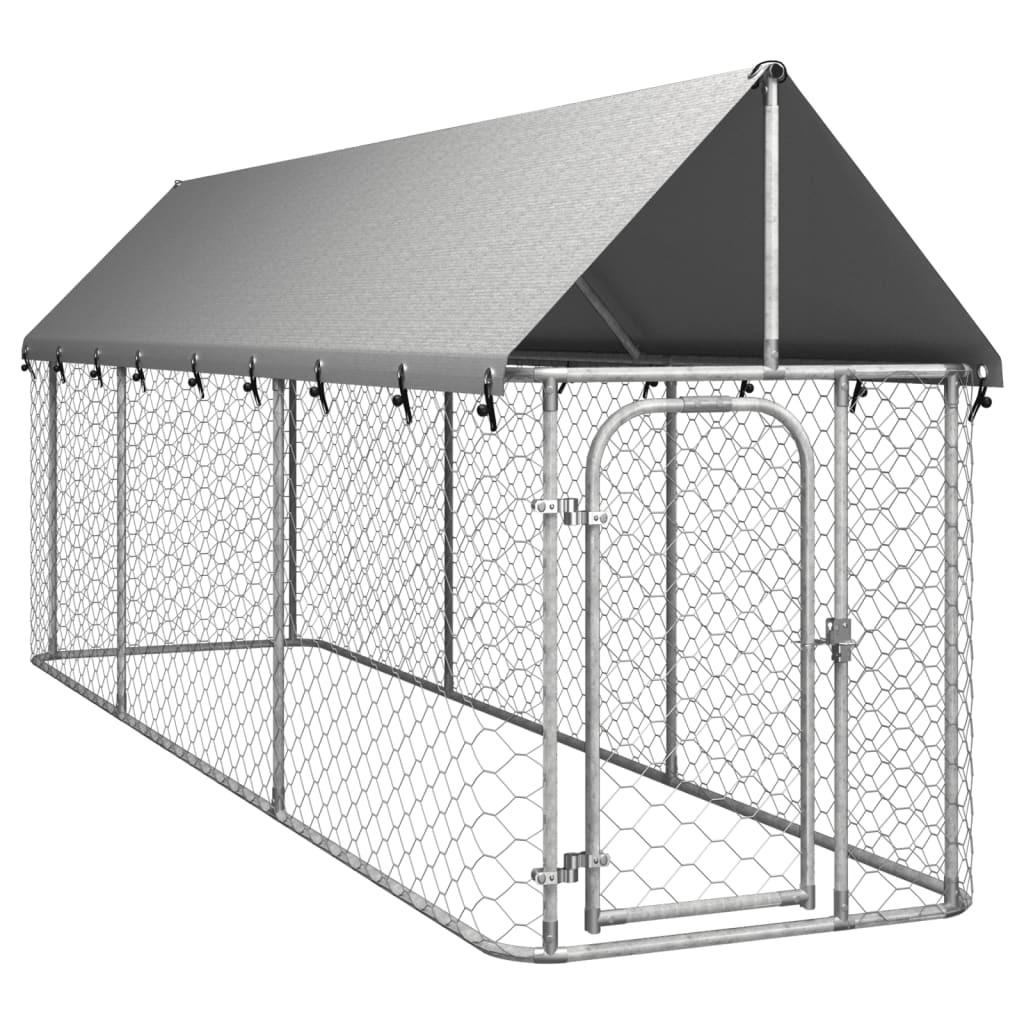Outdoor Dog Run Kennel with Roof — 400 × 100 × 150 cm