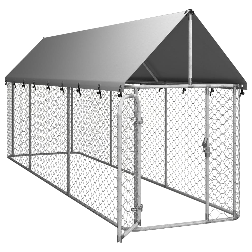 Outdoor Dog Run Kennel with Roof — 400 × 100 × 150 cm