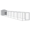 NNEVL Dog House with Roof Light Grey 117x813x123 cm Galvanised Steel