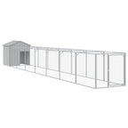 NNEVL Dog House with Roof Light Grey 117x813x123 cm Galvanised Steel