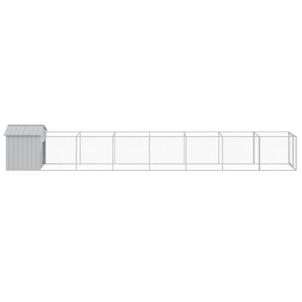 NNEVL Dog House with Roof Light Grey 117x813x123 cm Galvanised Steel