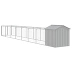 NNEVL Dog House with Roof Light Grey 117x813x123 cm Galvanised Steel