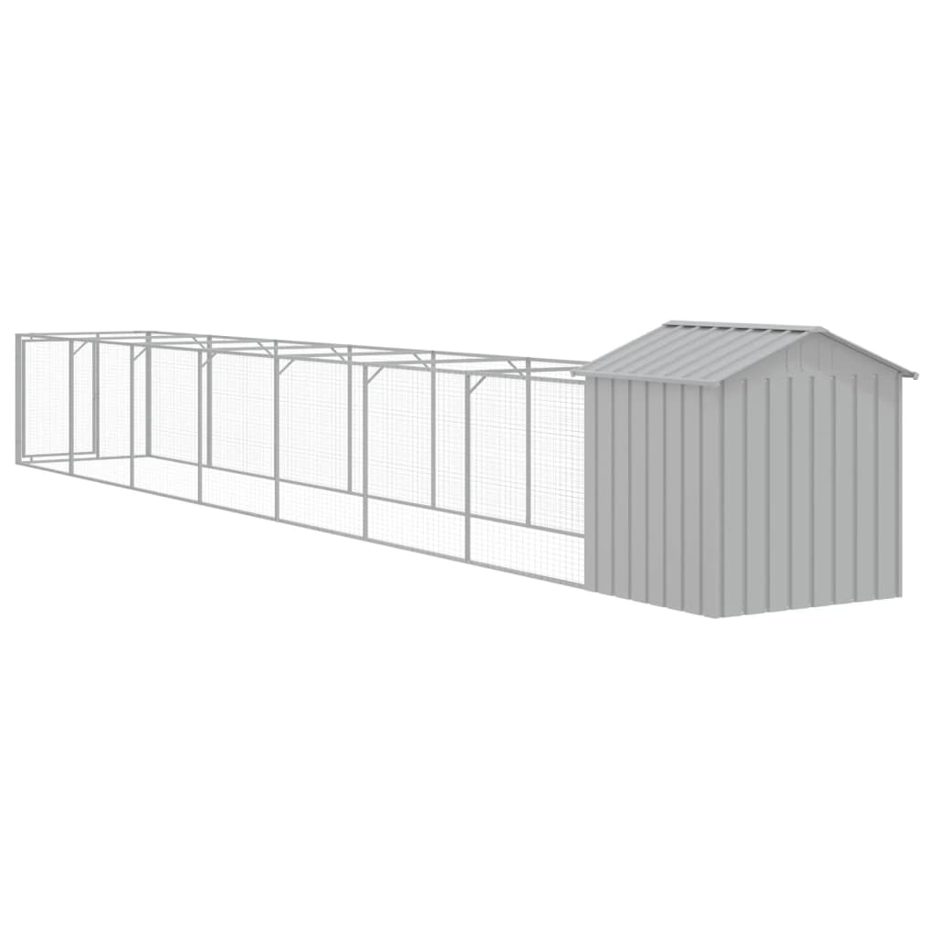 NNEVL Dog House with Roof Light Grey 117x813x123 cm Galvanised Steel