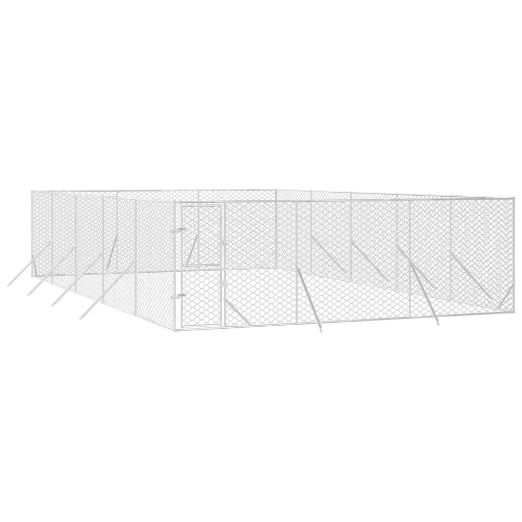 NNEVL Outdoor Dog Kennel Silver 6x10x2 m Galvanised Steel