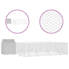 NNEVL Outdoor Dog Kennel with Roof Silver 6x6x2.5 m Galvanised Steel-1