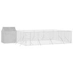 NNEVL Outdoor Dog Kennel with Roof Silver 6x6x2.5 m Galvanised Steel-2