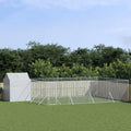NNEVL Outdoor Dog Kennel with Roof Silver 6x6x2.5 m Galvanised Steel-0