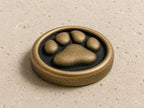 Dog Paw Print Keepsake – Antique Brass Disc