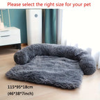 Pet Plush Sofa Bed with Neck Cushion