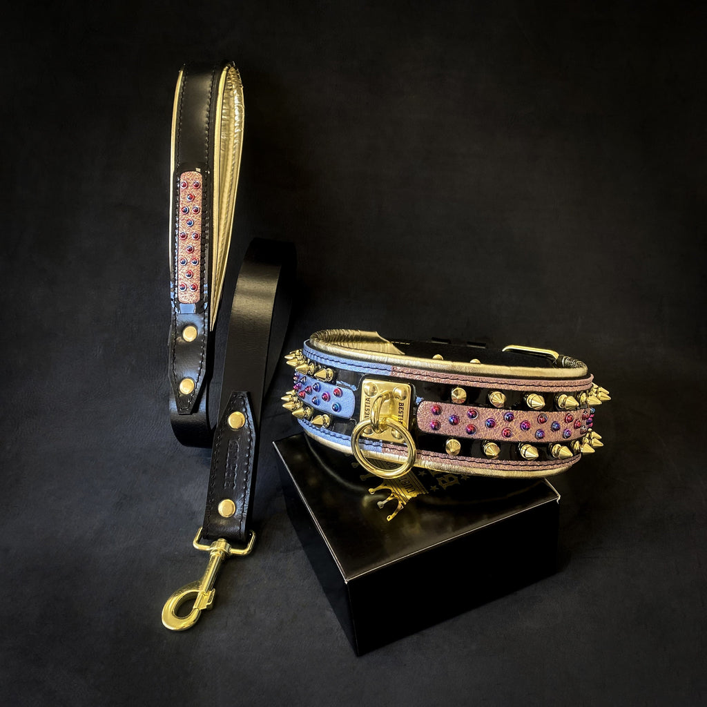 Candy Leather Dog Collar — Black