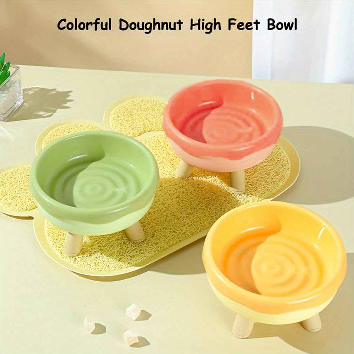 Cat Food Water Bowl Non Slip Raised Pet Feeding Dish Elevated Feeder Cats