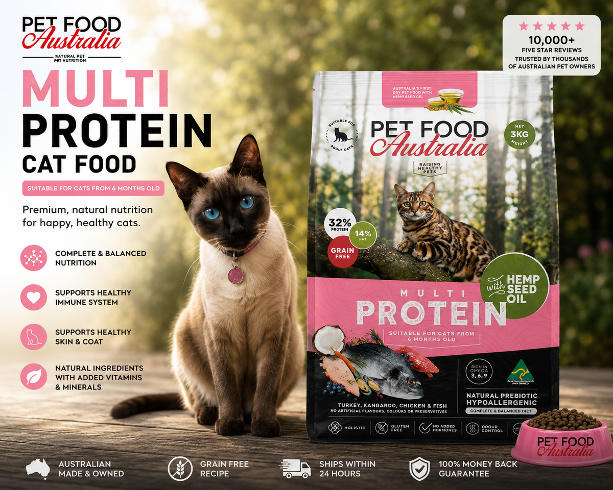 Multi-Protein Dry Cat Food — Kangaroo, Turkey, Chicken & Ocean Fish